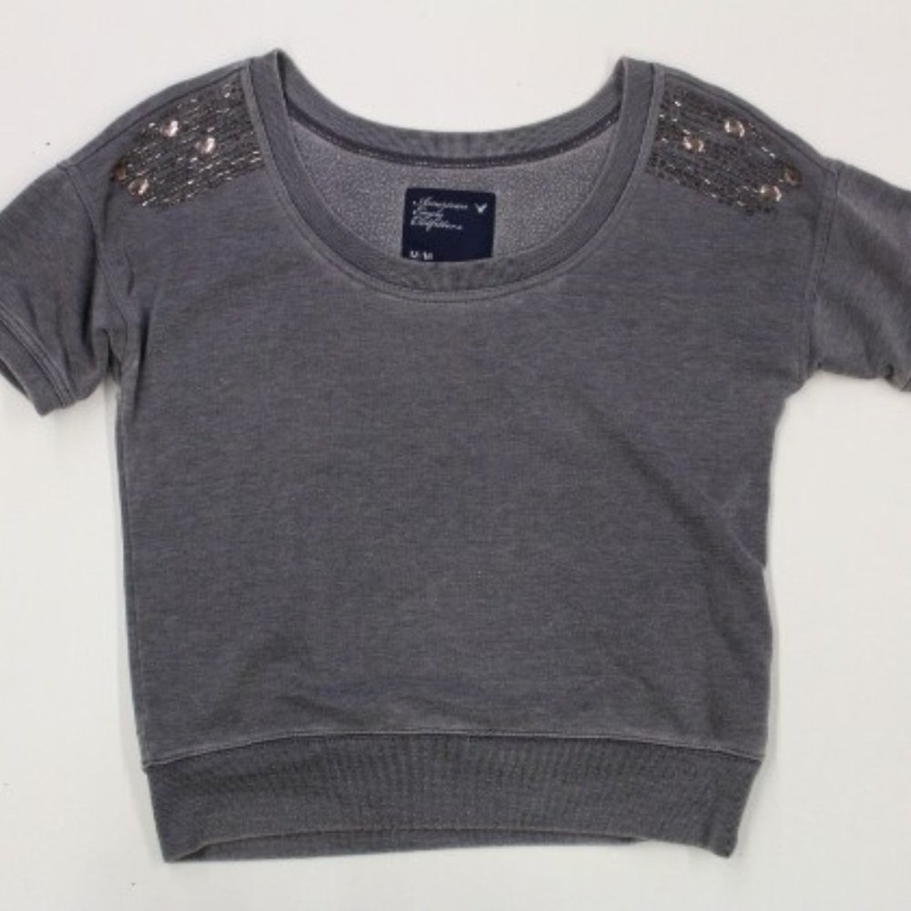 American Eagle Beaded Shoulder Sweater